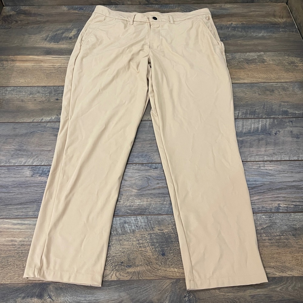 Reebok Mens Khaki Tan Performance Golf Pants Size 38x32 Active Business Casual